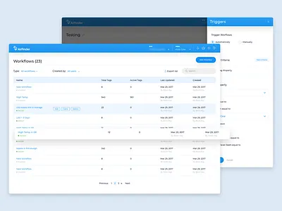 AirFinder : Workflow admin app product design tables triggers ui ux web app workflow