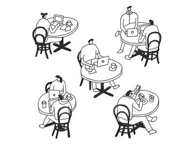 Portrait of Every Coffee Shop adobe sketch coffee coffee shop doodle illustration sketch working