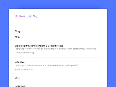 Part 2/3: Personal Site — Blog Posts about blog category colors maison neue personal posts tag timeline title website