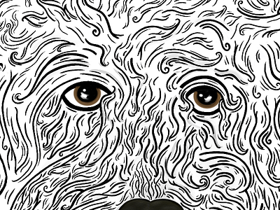Pup Portrait animal black and white design digital art dog graphic design hello dribbble illustration ink mixed media portrait