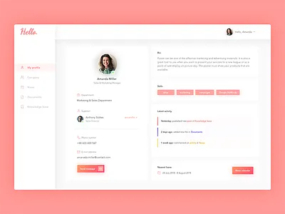 Profile Dashboard dashboard minimal profile sidebar web