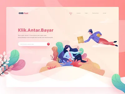 Cash on Delivery Hero app clean creation of adam debut delivery hero illustration landing minimal web