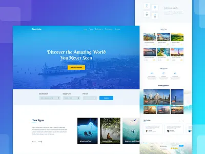 Travel Agency Website homepage hotel booking lander landing page tour agency travel trip ui design ux vacation web design website