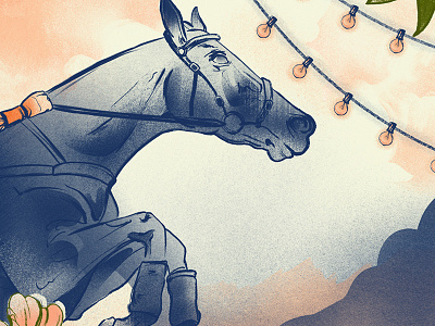 Steeplechase grain high hope horse illustration jockey kentucky lightbulb painted shade steeple chase