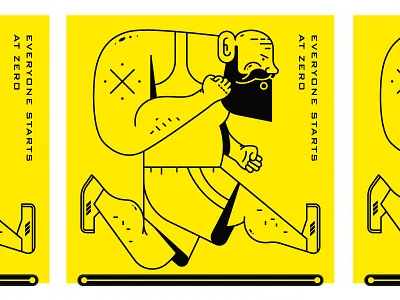 Big Guy Running beard guy man motivation person running sports treadmill yellow