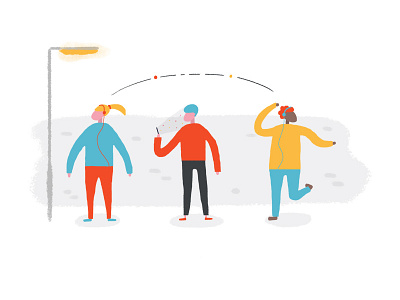 Tech Generation characters colour connected illustration landing music phone tech technology web