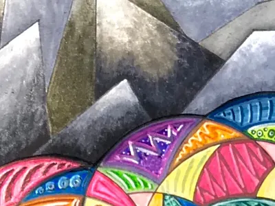 Circles & Points abstract art black and white bold colors design drawing fun illustration ink pattern shapes