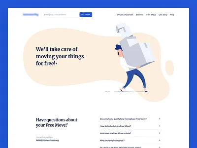 Real Estate Free Move accordion blue desktop estate faq house illustration moving significa ui unica ux