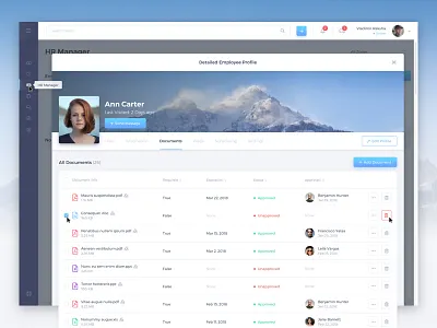 Employee Documents Page app cards clean dashboard documents employee files manager profile web website