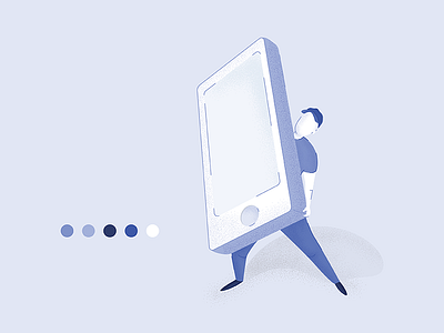 Man Holding Phone | Illustration character design dribbble illustrations dropbox grain texture graphics illustration man man holding phone spotify ui ux vector