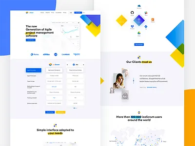 Icescrum website wip article minimal testimonials ui ux web webdesign website white