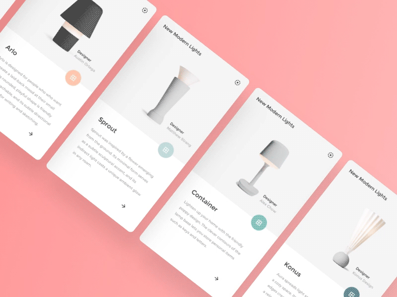 Product Cards Animation - Part 2 animation app branding card design illustration minimal typography ui ux vector