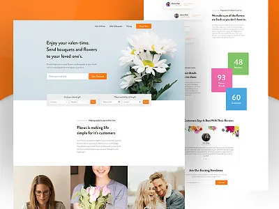 Floural Presentation design flower google gradient home landing new trend ui ux web website