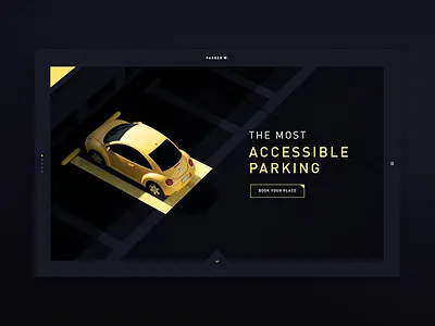 Parker W. 2018 black dark desktop parker parking ui ux web yellow