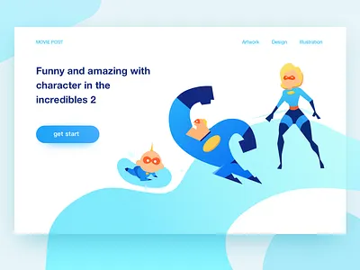 Daily exercise 007-Emotional box project blue cartoon color illustration ui web