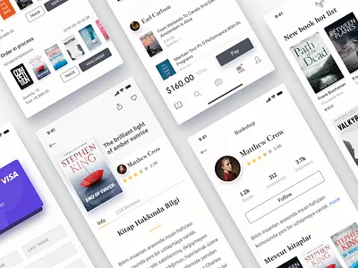 Online Book Store App app book interface mobile profile reading shop shopping ui
