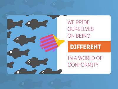 Pitch deck slides with illustration, graphics and bold colors. agency decks fish illustration indesign marketing pitch deck presentation slides vector