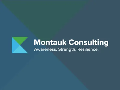 Montauk Consulting brand branding design flat green icon logo minimal type typography yellow