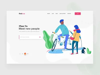 Dating app landing page app dating design develope girls ui web