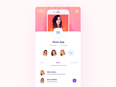 Project Mannagement App app application checklist ios iphone management mobile project task team ui ux