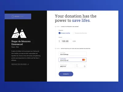 Donation Form credit card donation form save lifes ui web design