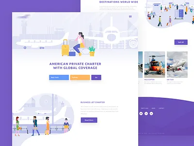 Landing page for Airline Company airline business header minimal travel trend typography website