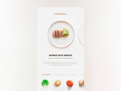 Coocktime. App app application clean food ingredient ios order restaurant simple ui ux