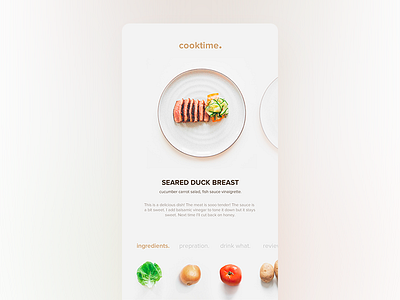Coocktime. App app application clean food ingredient ios order restaurant simple ui ux