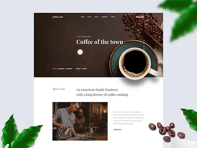Coffee Shop (WIP) coffee cup drink elegant landing page minimal sweet theme ui ux web website