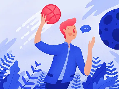 To The Moon ball dribbble egorkosten moon nature
