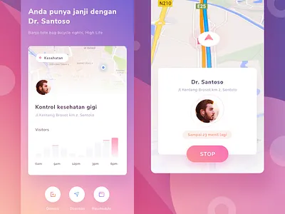Reminder & Navigation screens appointment cards chart dashboard gradient graph health icons ios medical stats