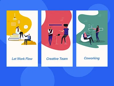 The splash page of work colors graphic illustrations poster vector