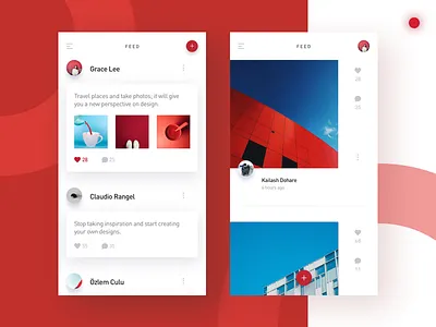Social app pages ui ux
