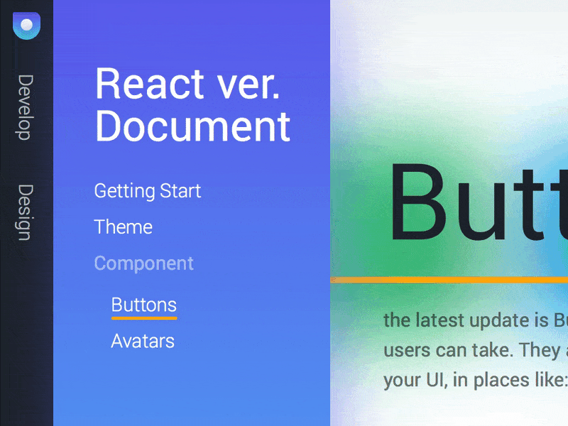 Vital UI Kit Document Navigation document menu navigation ui kit