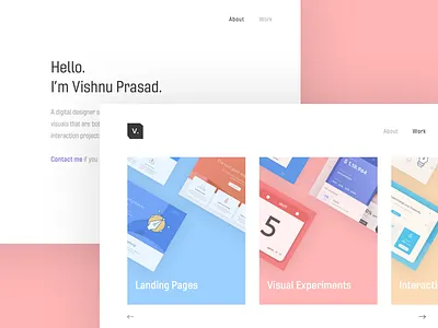 Portfolio Website app branding clean design flat font illustrator layout logo minimal portfolio typography ui ux vector visual vlockn web web development website