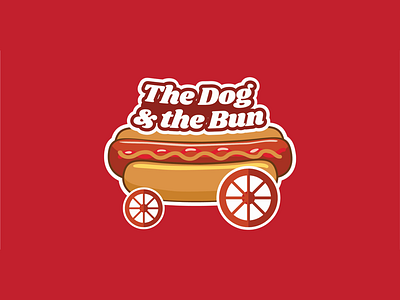 The Dog & the Bun bun cart design graphic hotdog identity illustration logo marketing symbol