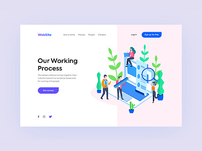 Agency Website agency clean colourful design illustration minimal people ui ux web website working process
