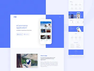 eApp | ecommerce app landing page android apps ecommerce ios landingpage portfolio template ui ux webdesign