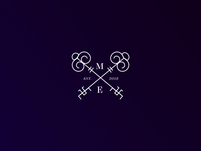 Maison Enbiel Logo Evolution animation black branding evolution flat identity illustration logo logotype progress skeleton key white