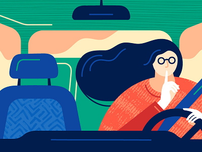 Secret car drive driver front girl hair illustration secret texture vehicle window windshield