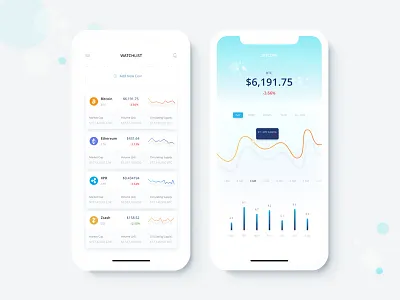 CryptoApp app cards chart crypto cryptocurrency ico ios mobile token ui ux wallet