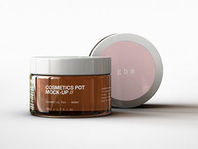 Amber Cosmetics Pot Mock Up 3d beauty branding c4d cosmetics design graphics mock up mockup packaging presentation