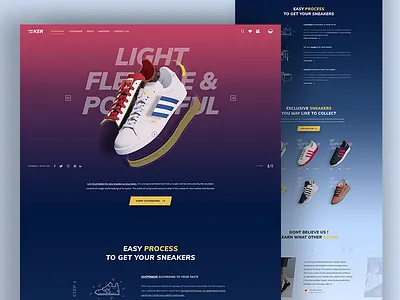 Sneaker Kicker_ Custom Sneaker collection adidas ecommerce gradient gulam landingpage minimal nike oreo product shoes sneaker store