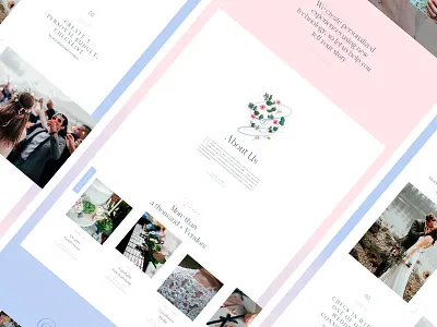 Bouquet grid landing layout minimal photography site typography ui web wedding