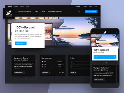 Tatra Banka Homepage bank banking dark homepage ui ux web webdesign