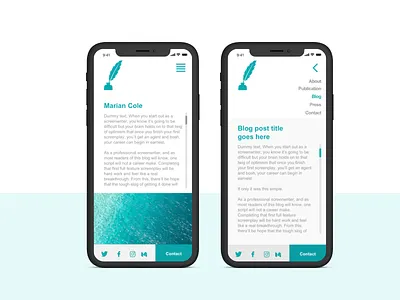 Writer portfolio_Mobile version mobile portfolio portfolio design portfolio ui responsive. ui ux web web design website
