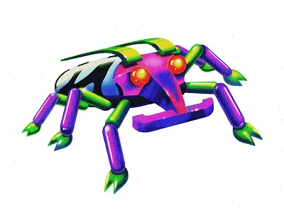 The Food of the Future - Insects 80s 90s airbrush andy gregg bug editorial food future illustration insect medium spot illustration