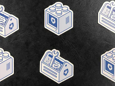 Extend Stickers auth0 blue design draw extend illustration lego monitor pixel toolbox