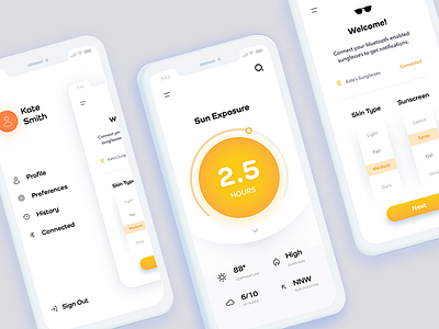 The Daily Hack 10 - Automated Sun Exposure App adobe app challenge daily gradient hack mobile residency sun ui ux