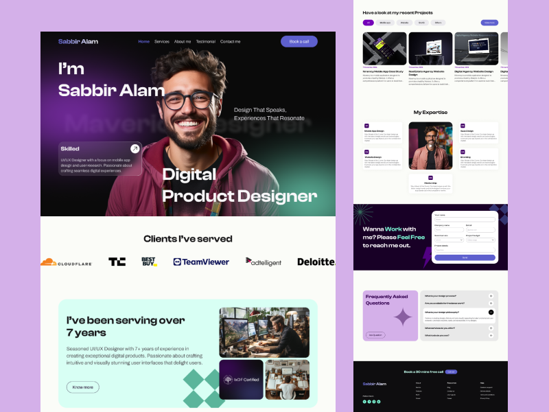 Personal Portfolio Website Landing Page creativedesign creativeportfolio designdaily designinspiration designshowcase designtrends dribbble dribbbleshots freelancedesigner landingpagedesign personalportfolio portfoliodesign portfoliowebsite portfoliowebsitedesign uidesign uiux uxdesign webdesign webdesigne websitedesign